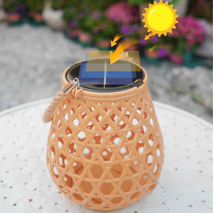 Traditionelles Chinesisches Solar-Wasserdicht Oval Rund Hollow Mesh ABS LED Außen Landschaftslicht Für Garten | Brehn