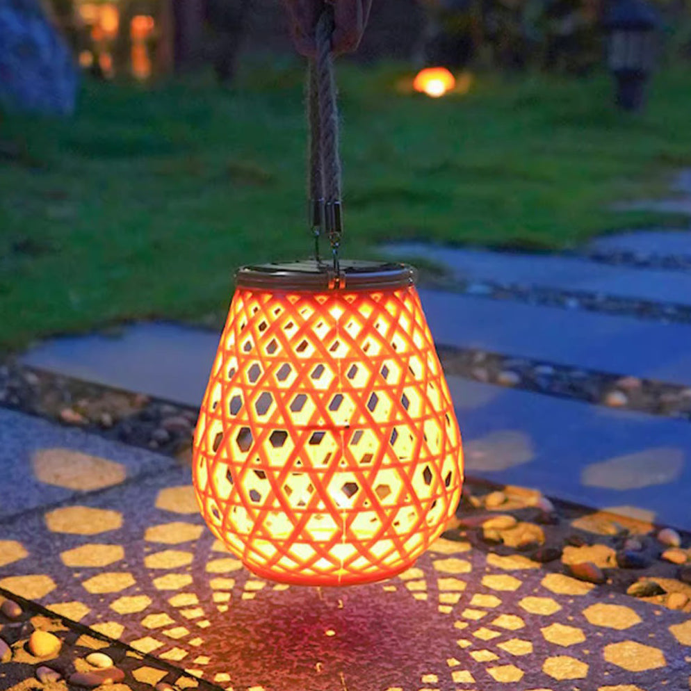 Traditionelles Chinesisches Solar-Wasserdicht Oval Rund Hollow Mesh ABS LED Außen Landschaftslicht Für Garten | Brehn