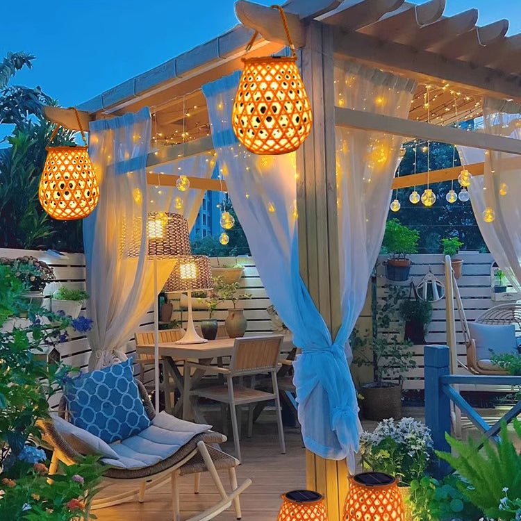 Traditionelles Chinesisches Solar-Wasserdicht Oval Rund Hollow Mesh ABS LED Außen Landschaftslicht Für Garten | Brehn