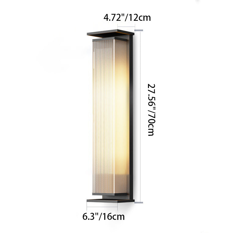 Moderner Minimalistischer Solar-Wasserdichter Rechteckiger Streifen Edelstahl PC LED Außenwandbeleuchtung Lampe Für Garten | Brehn