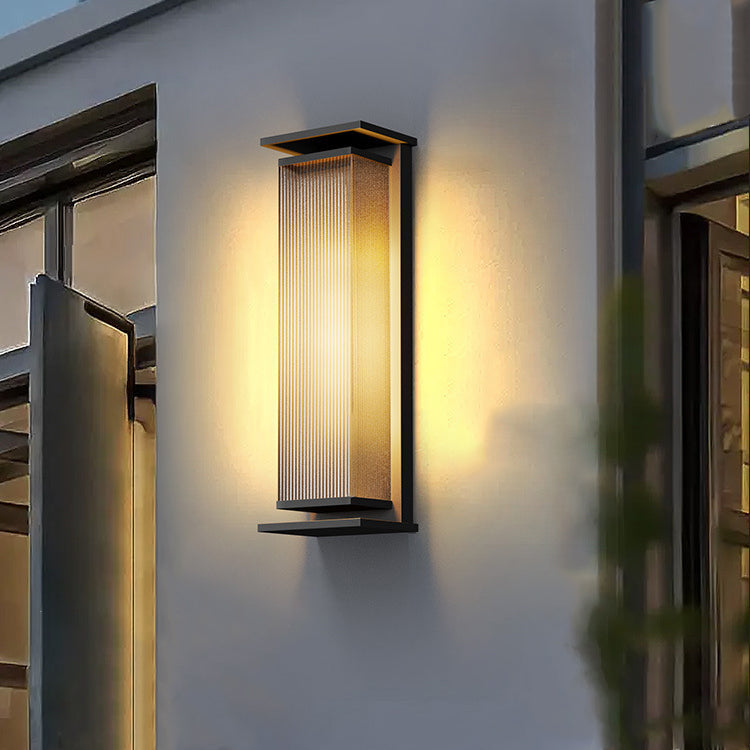 Moderner Minimalistischer Solar-Wasserdichter Rechteckiger Streifen Edelstahl PC LED Außenwandbeleuchtung Lampe Für Garten | Brehn