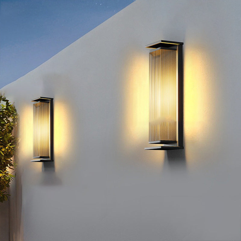 Moderner Minimalistischer Solar-Wasserdichter Rechteckiger Streifen Edelstahl PC LED Außenwandbeleuchtung Lampe Für Garten | Brehn