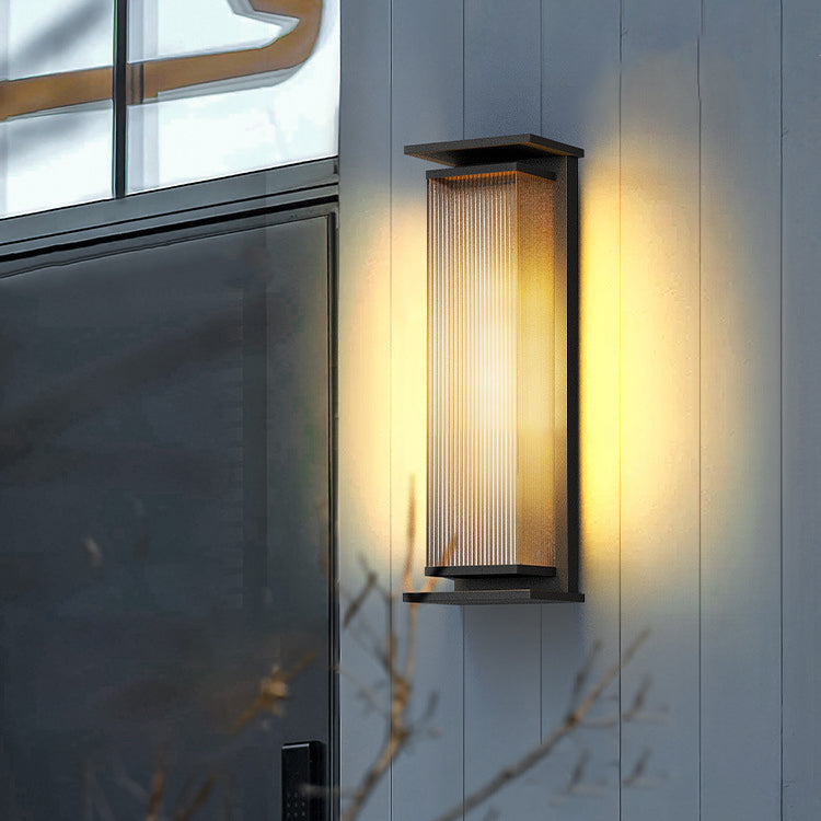 Moderner Minimalistischer Solar-Wasserdichter Rechteckiger Streifen Edelstahl PC LED Außenwandbeleuchtung Lampe Für Garten | Brehn