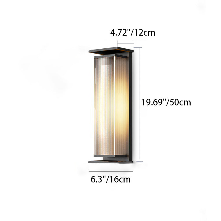 Moderner Minimalistischer Solar-Wasserdichter Rechteckiger Streifen Edelstahl PC LED Außenwandbeleuchtung Lampe Für Garten | Brehn