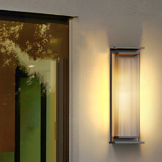 Moderner Minimalistischer Solar-Wasserdichter Rechteckiger Streifen Edelstahl PC LED Außenwandbeleuchtung Lampe Für Garten | Brehn