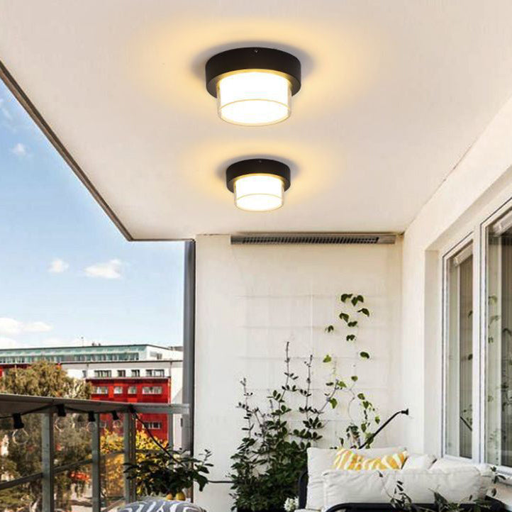 Wasserdichte, quadratische, runde, zylindrische LED-Deckenleuchte aus Aluminium-Druckguss und Acryl für die Außenterrasse