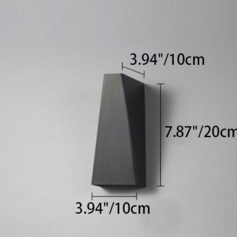 Moderne Minimalistische Wasserfeste Trapezförmige Aluminium Druckguss LED Außenwandleuchte für den Außenbereich | Brehn
