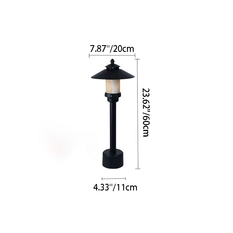 Traditionelle europäische wasserdichte halbrunde Zylinder-Aluminium-Dolomit 1-Licht Außenlandschaftslampe für den Garten | Brehn