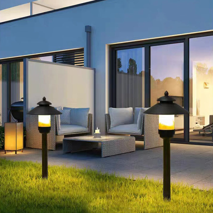 Traditionelle europäische wasserdichte halbrunde Zylinder-Aluminium-Dolomit 1-Licht Außenlandschaftslampe für den Garten | Brehn