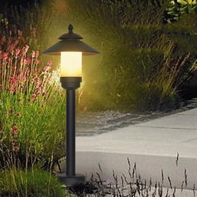 Traditionelle europäische wasserdichte halbrunde Zylinder-Aluminium-Dolomit 1-Licht Außenlandschaftslampe für den Garten | Brehn
