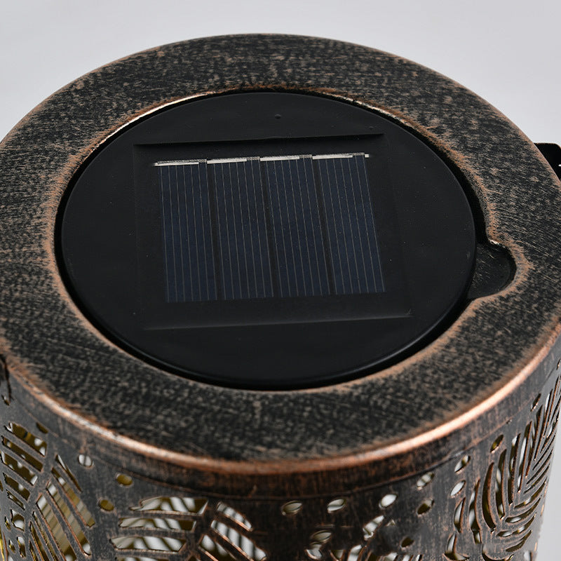 Traditionelle Vintage Solar Wasserdichte Zylinder-Skelettbaum Eisen LED Außenlicht für den Garten | Brehn