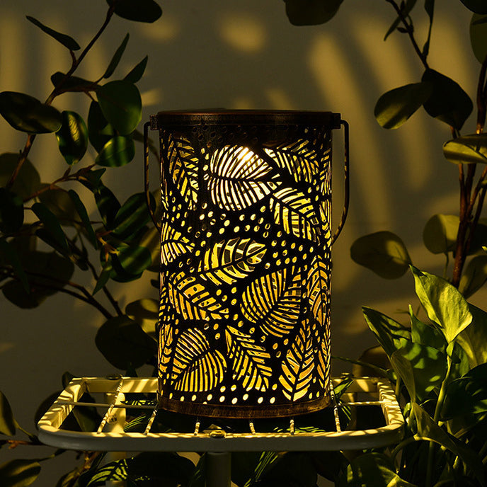 Traditionelle Vintage Solar Wasserdichte Zylinder-Skelettbaum Eisen LED Außenlicht für den Garten | Brehn