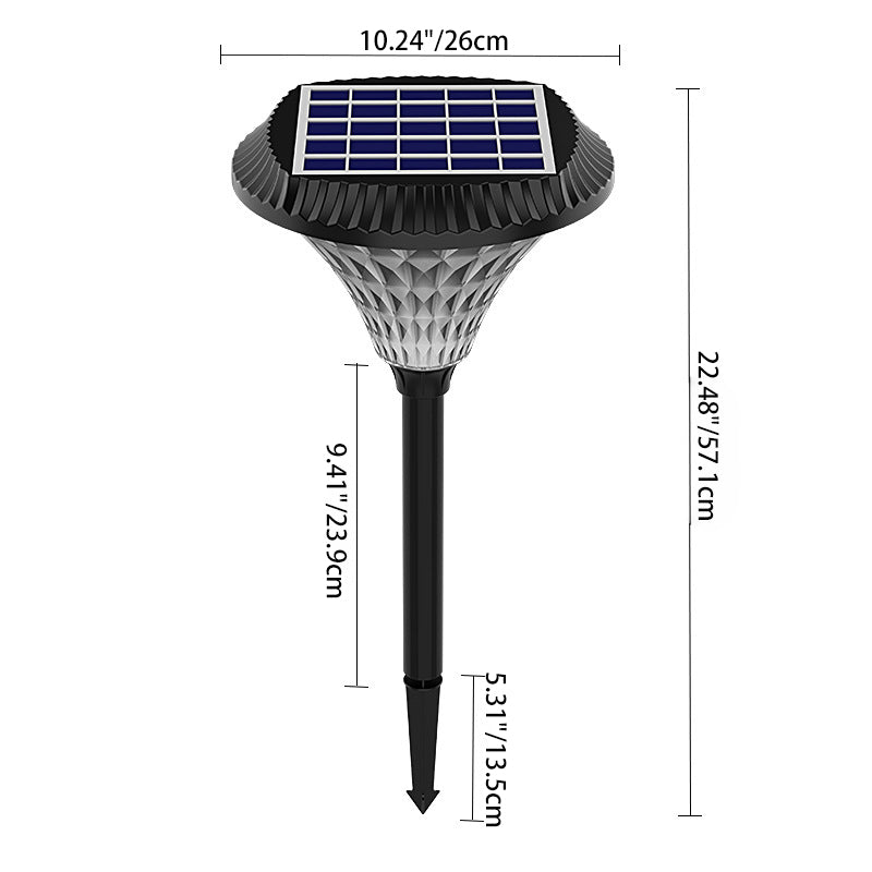Moderner Minimalistischer Solar Wasserdichter Diamant Runde ABS PC LED Außenlicht Für Außenpatio | Brehn