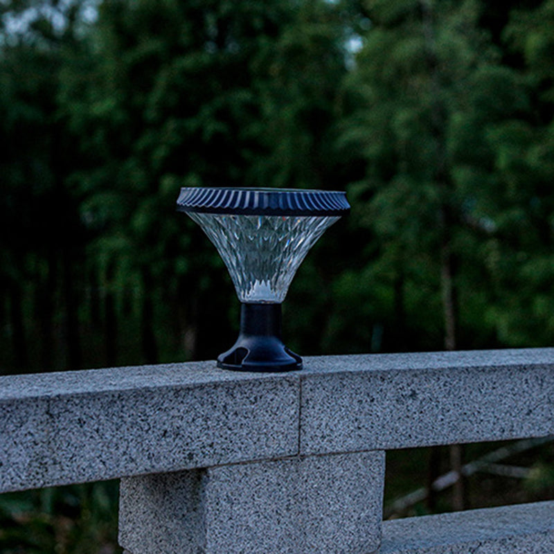 Moderner Minimalistischer Solar Wasserdichter Diamant Runde ABS PC LED Außenlicht Für Außenpatio | Brehn