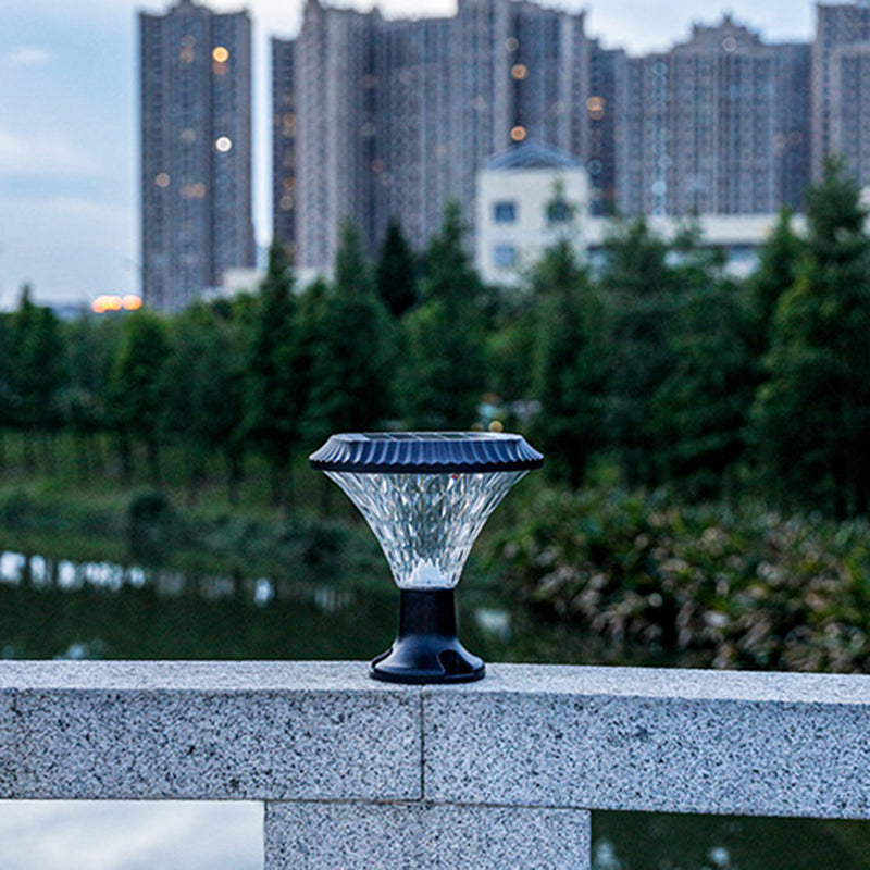 Moderner Minimalistischer Solar Wasserdichter Diamant Runde ABS PC LED Außenlicht Für Außenpatio | Brehn