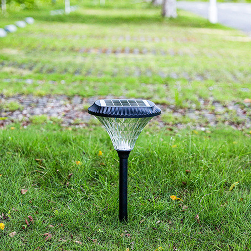 Moderner Minimalistischer Solar Wasserdichter Diamant Runde ABS PC LED Außenlicht Für Außenpatio | Brehn