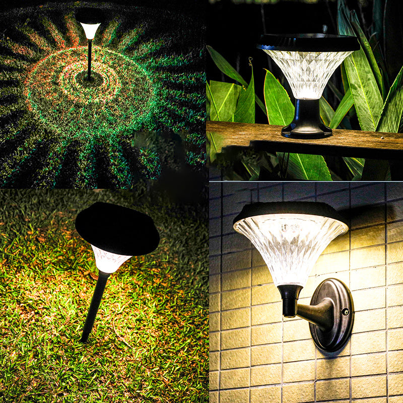 Moderner Minimalistischer Solar Wasserdichter Diamant Runde ABS PC LED Außenlicht Für Außenpatio | Brehn