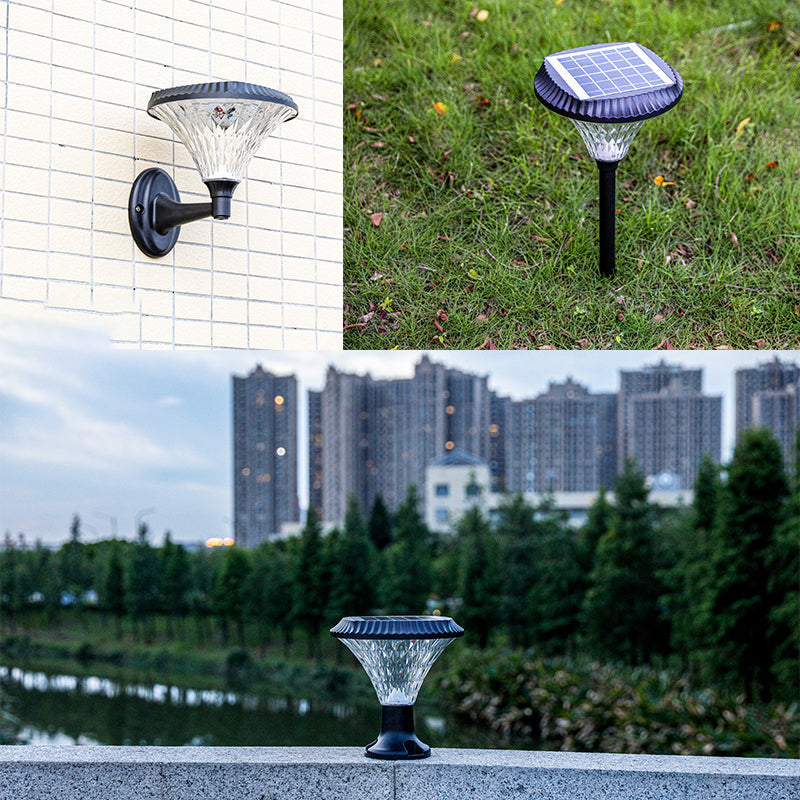 Moderner Minimalistischer Solar Wasserdichter Diamant Runde ABS PC LED Außenlicht Für Außenpatio | Brehn