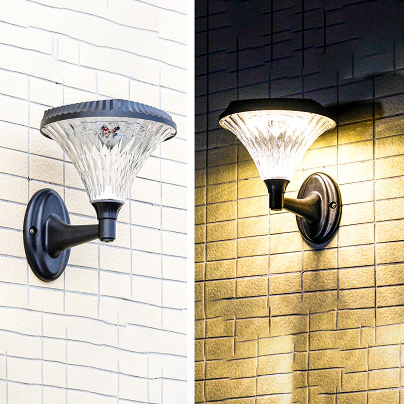 Moderner Minimalistischer Solar Wasserdichter Diamant Runde ABS PC LED Außenlicht Für Außenpatio | Brehn