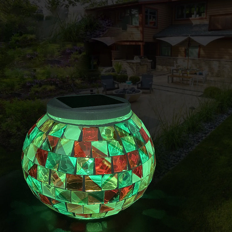 Zeitgenössische kreative solarbetriebene wasserdichte sphärische quadratische Kunststoffglas LED Außenlandschaft für Außenpatio | Brehn