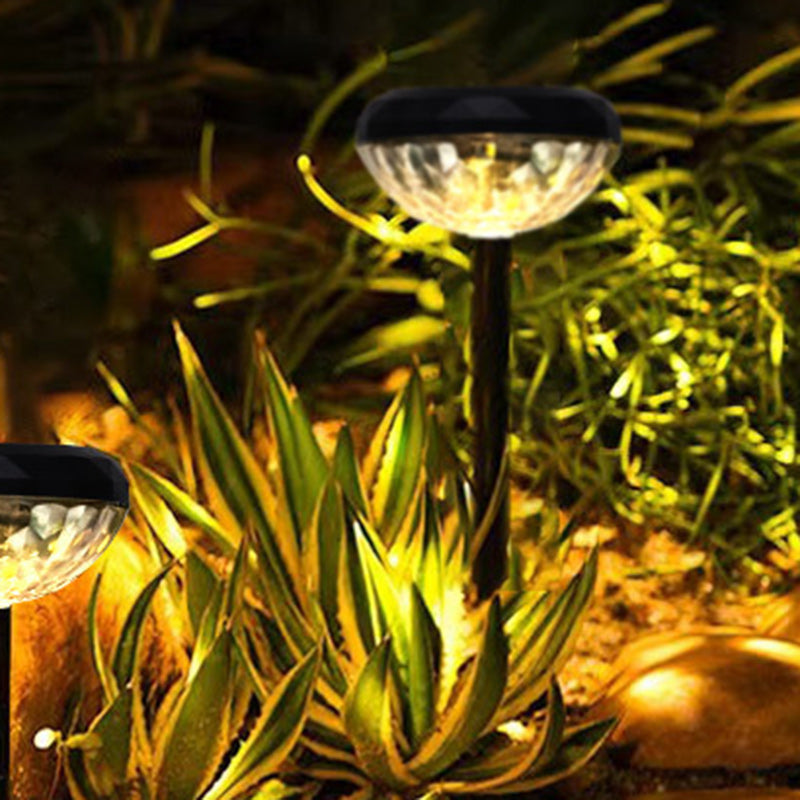 Zeitgenössische industrielle ABS runde LED-Solar-Wasserdichte Rasen-Einbauleuchte für Außenpatio | Brehn
