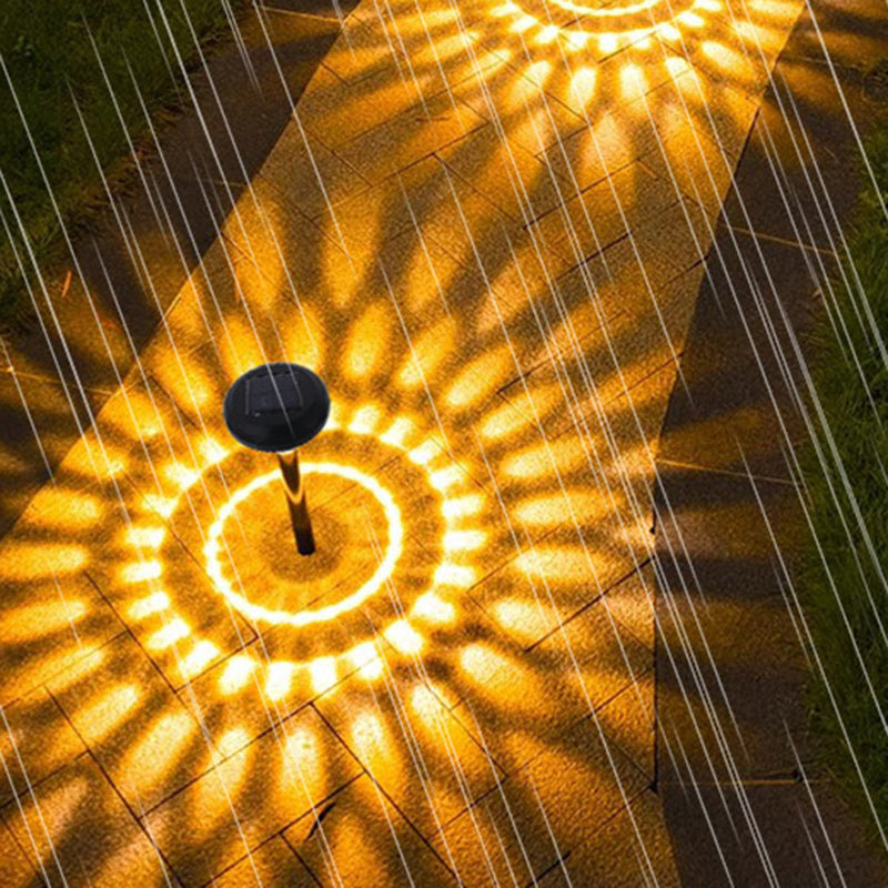 Zeitgenössische industrielle ABS runde LED-Solar-Wasserdichte Rasen-Einbauleuchte für Außenpatio | Brehn