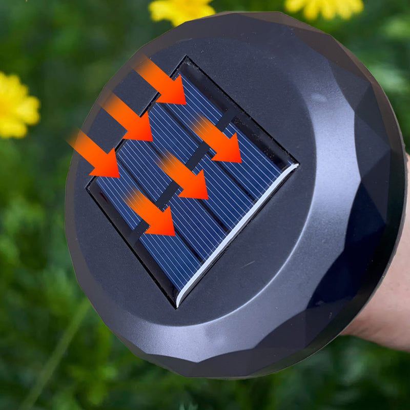 Zeitgenössische industrielle ABS runde LED-Solar-Wasserdichte Rasen-Einbauleuchte für Außenpatio | Brehn