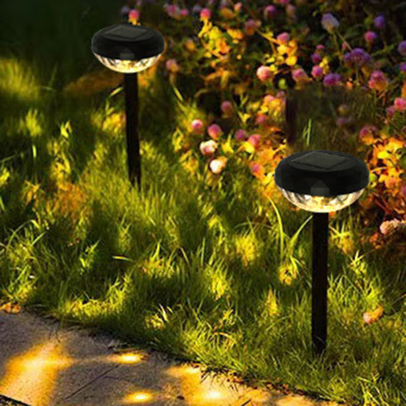 Zeitgenössische industrielle ABS runde LED-Solar-Wasserdichte Rasen-Einbauleuchte für Außenpatio | Brehn
