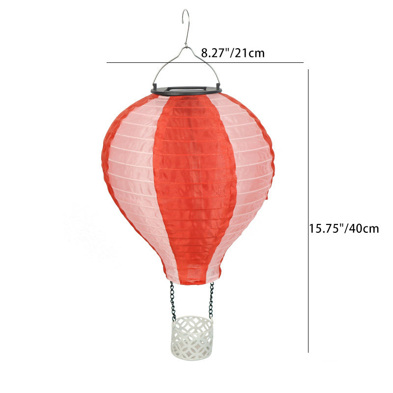 Brehn | Zeitgenössischer kreativer Solar-Heißluftballon-Stoffschirm LED Außenpendelleuchte für Terrasse draußen