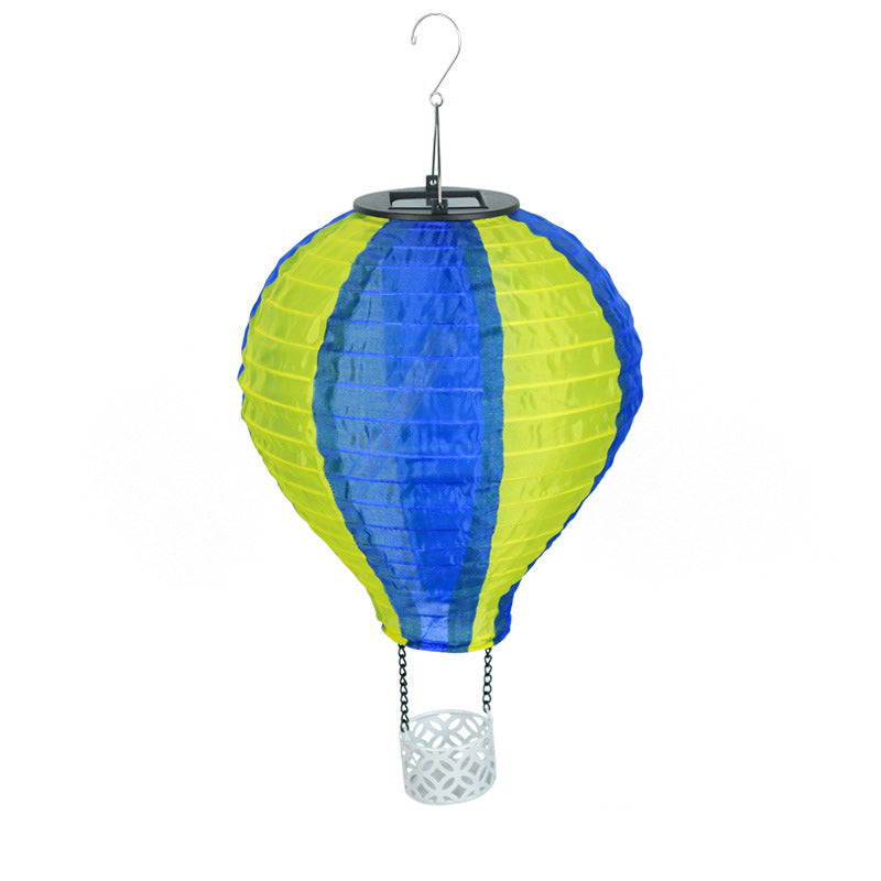 Brehn | Zeitgenössischer kreativer Solar-Heißluftballon-Stoffschirm LED Außenpendelleuchte für Terrasse draußen