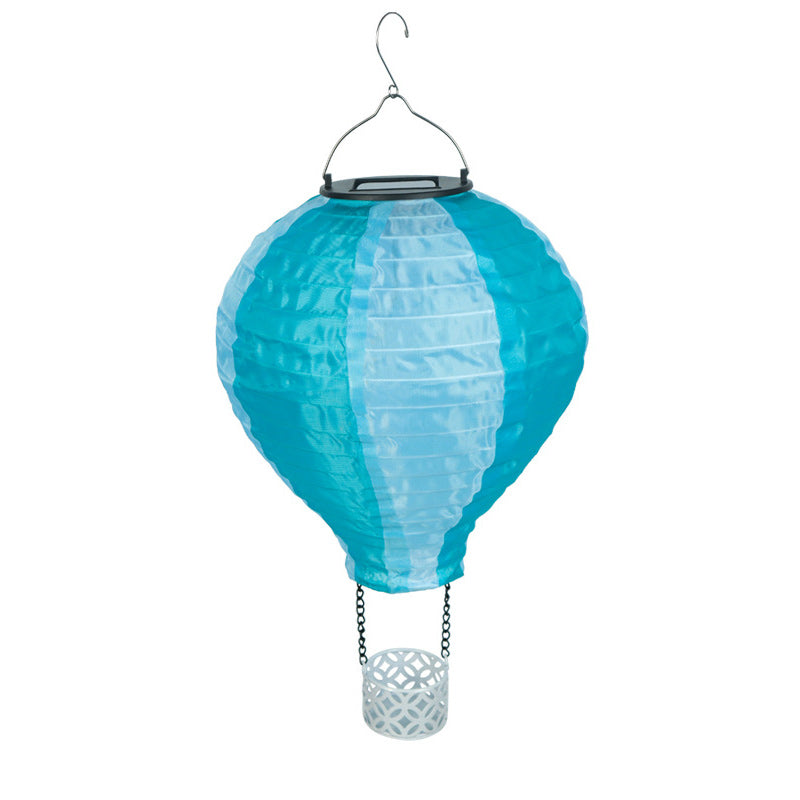 Brehn | Zeitgenössischer kreativer Solar-Heißluftballon-Stoffschirm LED Außenpendelleuchte für Terrasse draußen