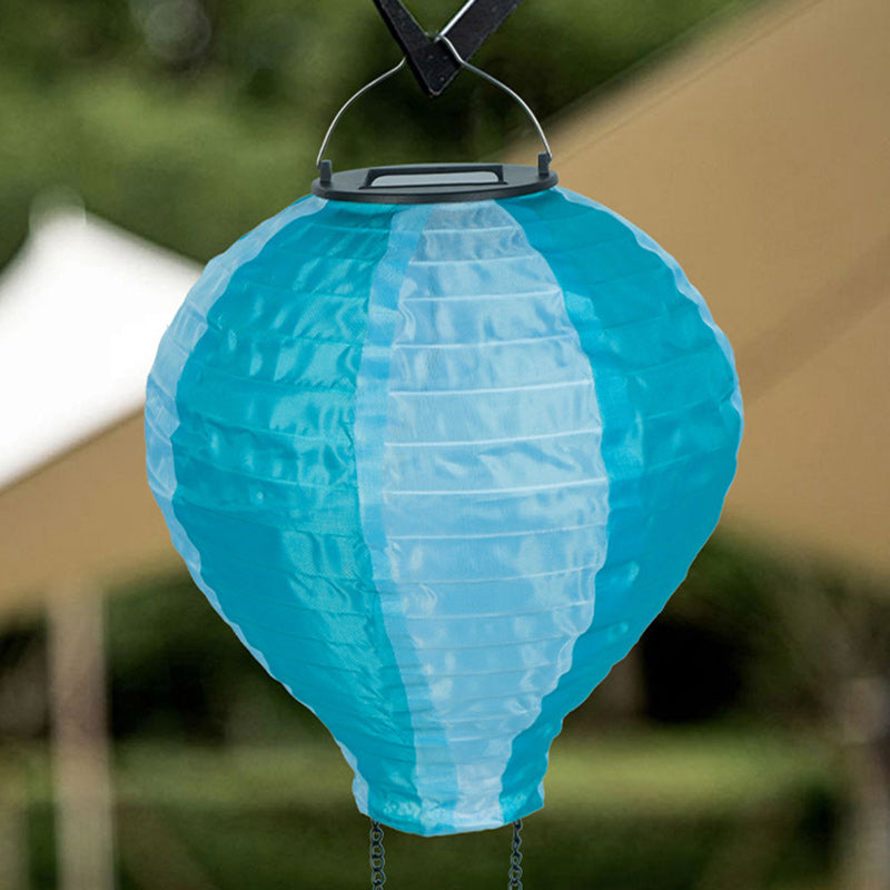 Brehn | Zeitgenössischer kreativer Solar-Heißluftballon-Stoffschirm LED Außenpendelleuchte für Terrasse draußen