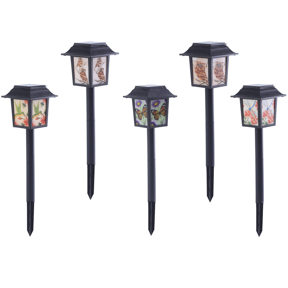 Zeitgenössische industrielle quadratische Eule Muster LED Solar wasserdichte Rasen Einstecklicht für Outdoor Patio | Brehn