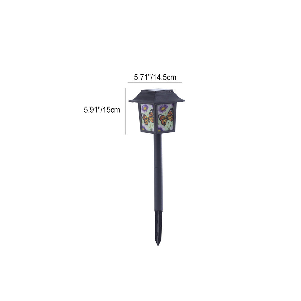 Zeitgenössische industrielle quadratische Eule Muster LED Solar wasserdichte Rasen Einstecklicht für Outdoor Patio | Brehn