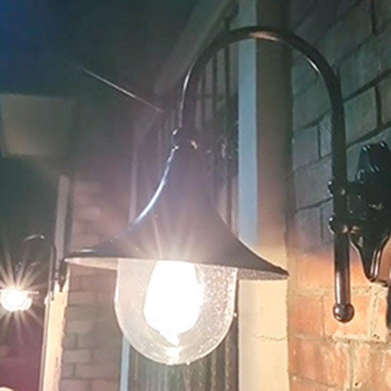 Zeitgenössische Schlichtheit Aluminium Trompetenschirm Glas 1-Licht Außen Wand sconce Lampe Für Garten | Brehn
