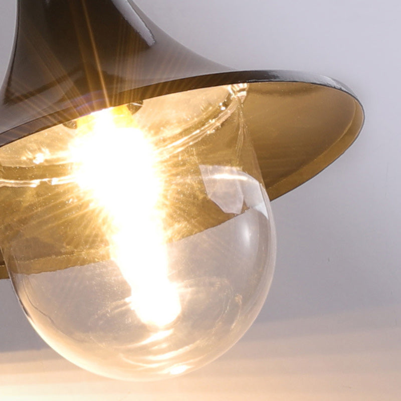 Zeitgenössische Schlichtheit Aluminium Trompetenschirm Glas 1-Licht Außen Wand sconce Lampe Für Garten | Brehn