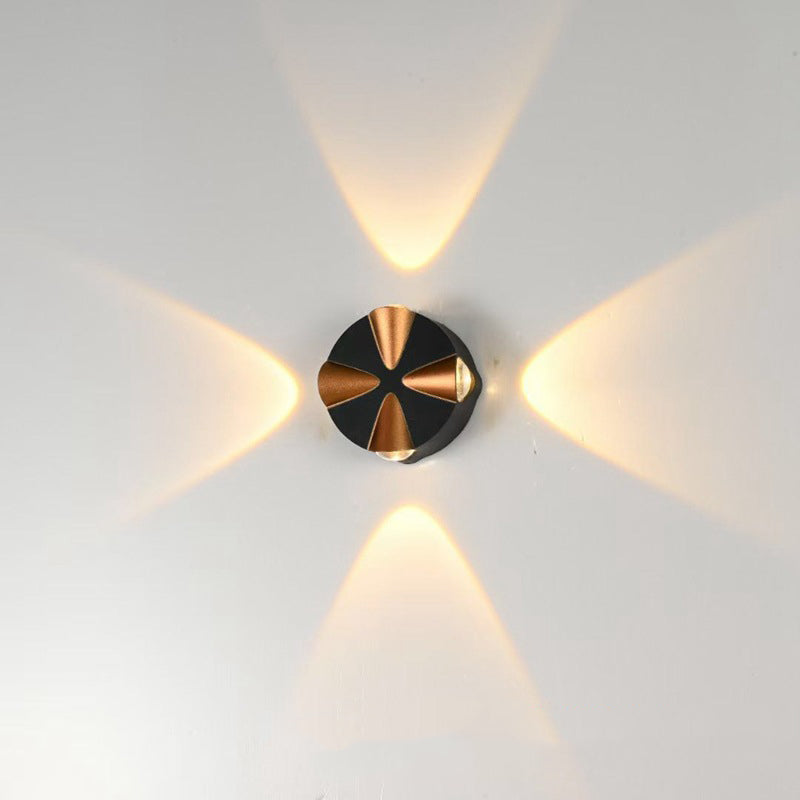 Zeitgenössische Einfachheit Runde Aluminium LED Außenwandleuchte Für Außenpatio | Brehn