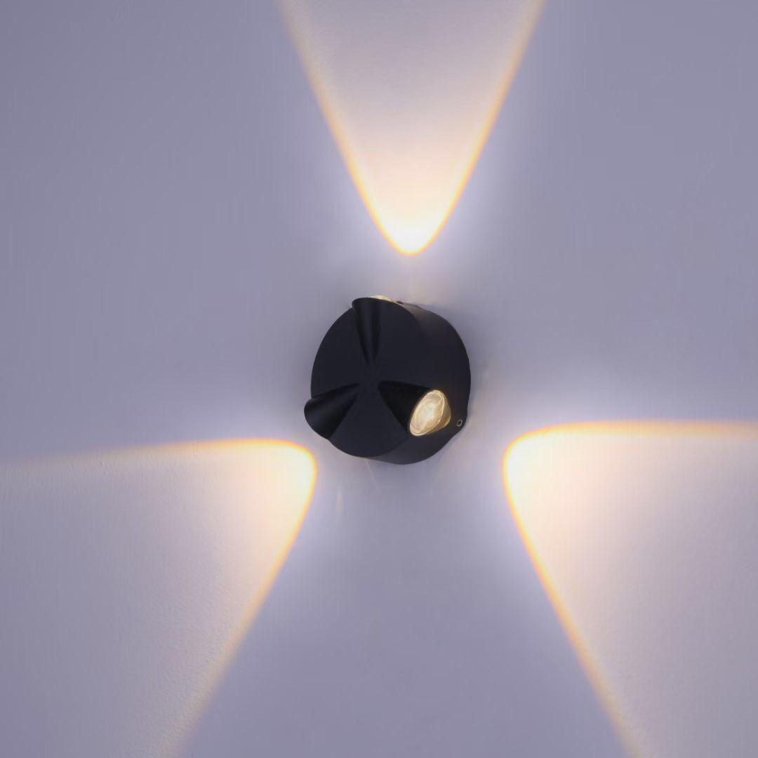 Zeitgenössische Einfachheit Runde Aluminium LED Außenwandleuchte Für Außenpatio | Brehn