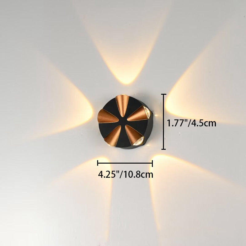 Zeitgenössische Einfachheit Runde Aluminium LED Außenwandleuchte Für Außenpatio | Brehn