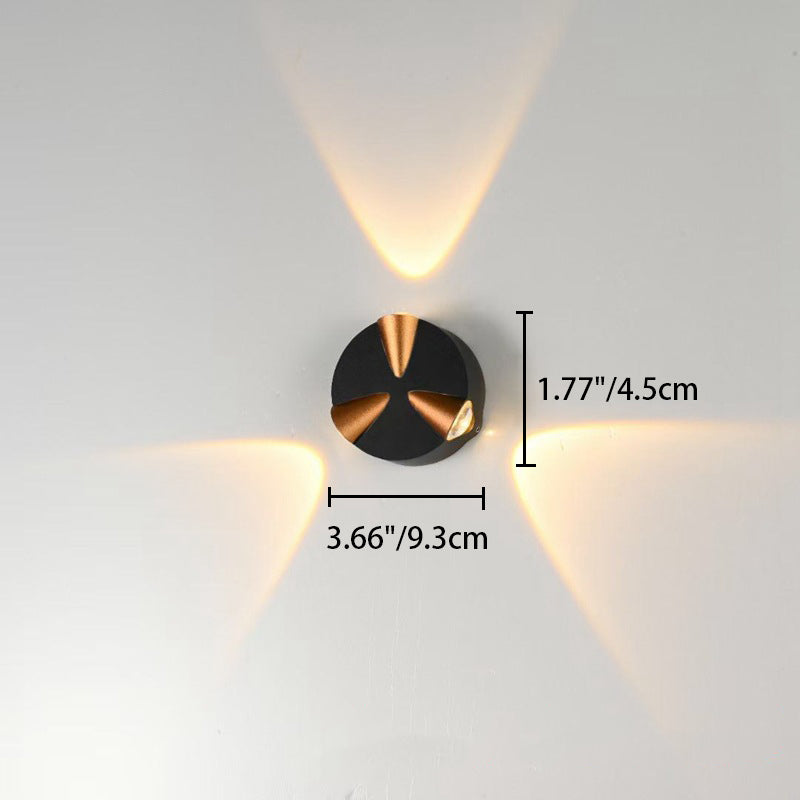 Zeitgenössische Einfachheit Runde Aluminium LED Außenwandleuchte Für Außenpatio | Brehn