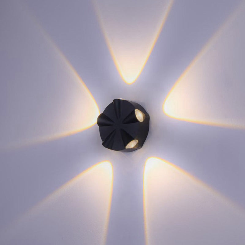 Zeitgenössische Einfachheit Runde Aluminium LED Außenwandleuchte Für Außenpatio | Brehn