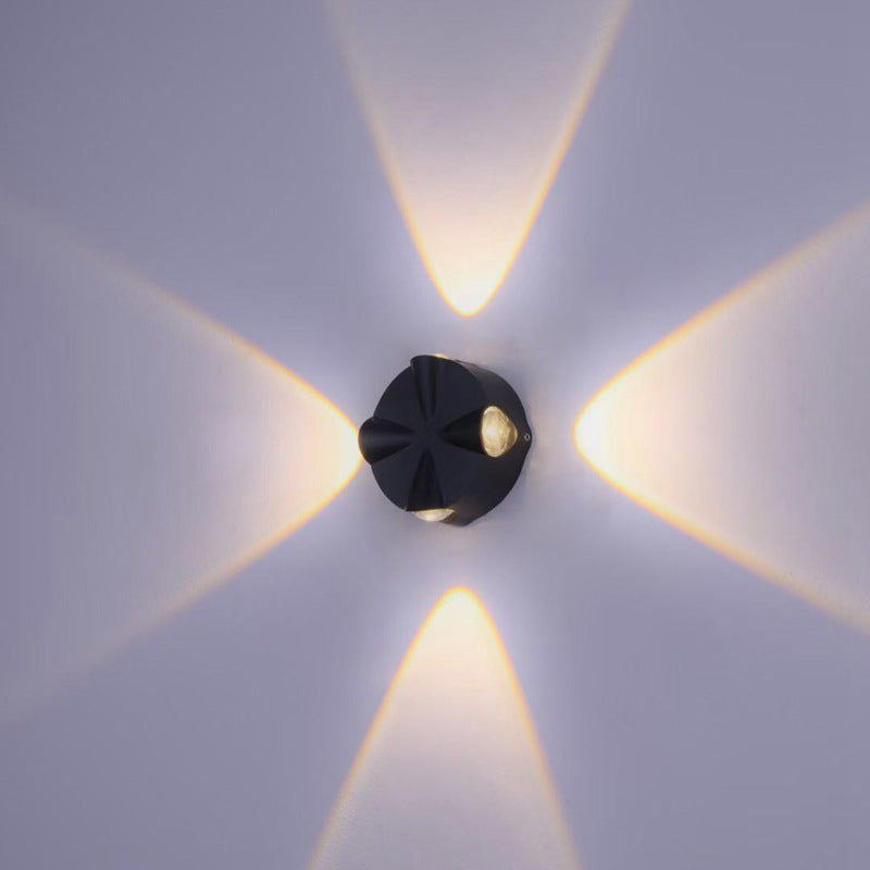 Zeitgenössische Einfachheit Runde Aluminium LED Außenwandleuchte Für Außenpatio | Brehn
