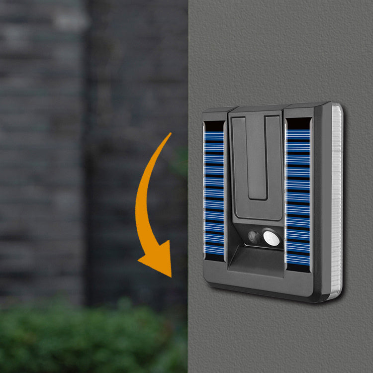 Zeitgenössische industrielle quadratische ABS Solar wasserdichte LED Außenwandlampen für den Garten | Brehn