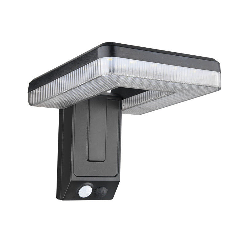 Zeitgenössische industrielle quadratische ABS Solar wasserdichte LED Außenwandlampen für den Garten | Brehn
