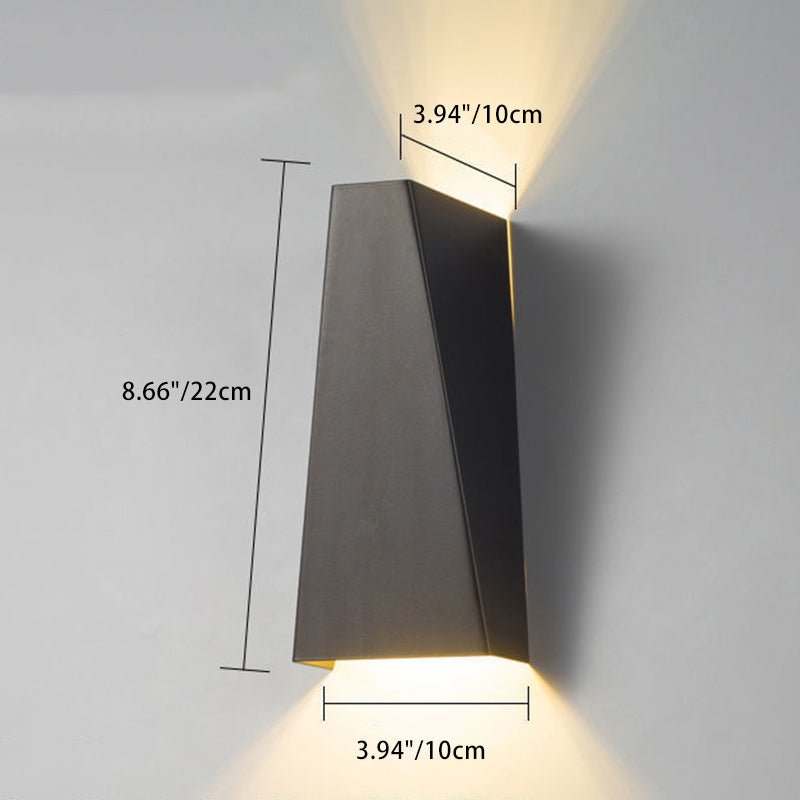 Moderner Minimalistischer Aluminium Auf- und Abwärts Beleuchteter LED-Wandstrahler für Außenbereich Terrasse | Brehn