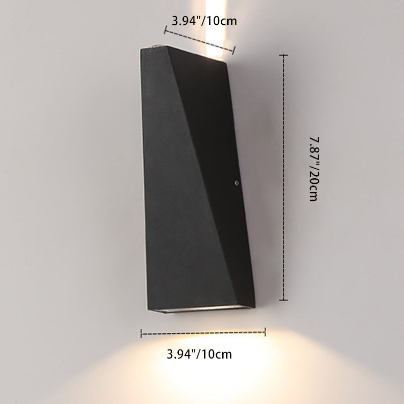 Moderner Minimalistischer Aluminium Auf- und Abwärts Beleuchteter LED-Wandstrahler für Außenbereich Terrasse | Brehn