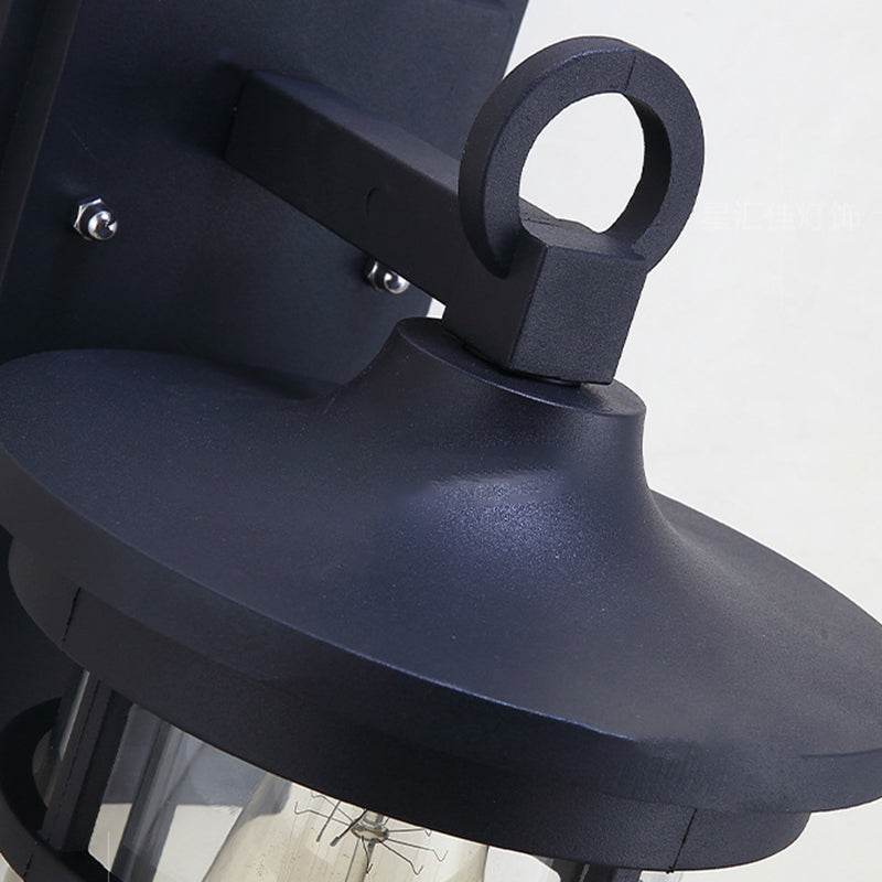 Zeitgenössische industrielle Zylinder Aluminium Glas Shade 1-Licht wasserdichte Wandlaampe für Außenterrasse | Brehn