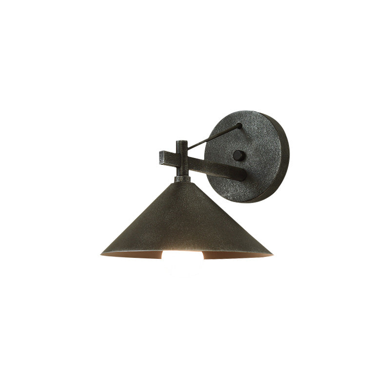 Moderne nordische, geometrische Kegel-Wandleuchte aus Eisen mit einer Lichtquelle, wasserdicht, für den Außenbereich, für den Garten