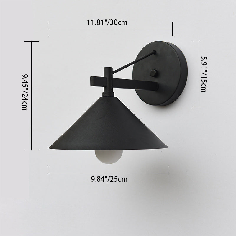 Moderne nordische, geometrische Kegel-Wandleuchte aus Eisen mit einer Lichtquelle, wasserdicht, für den Außenbereich, für den Garten