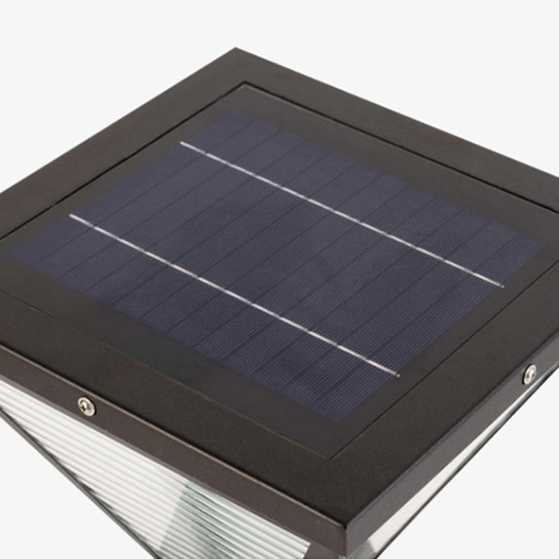 Modern Minimalist Solar Waterproof Square Prismatic Stainless Steel Glass LED Außenleuchte Für Patio | Brehn